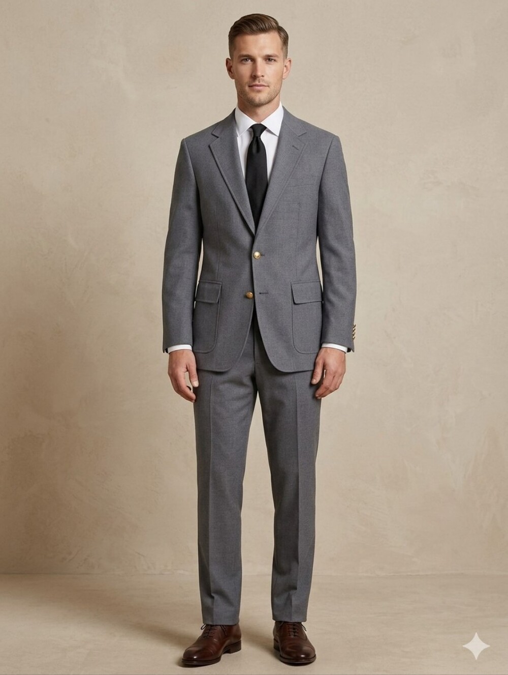 Classic Men's Gray Suit Blazer and Trousers
